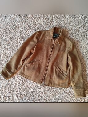 Vtg Lauren Ralph Lauren Size 8 Brown Herringbone 100% Wool Jacket Made USA